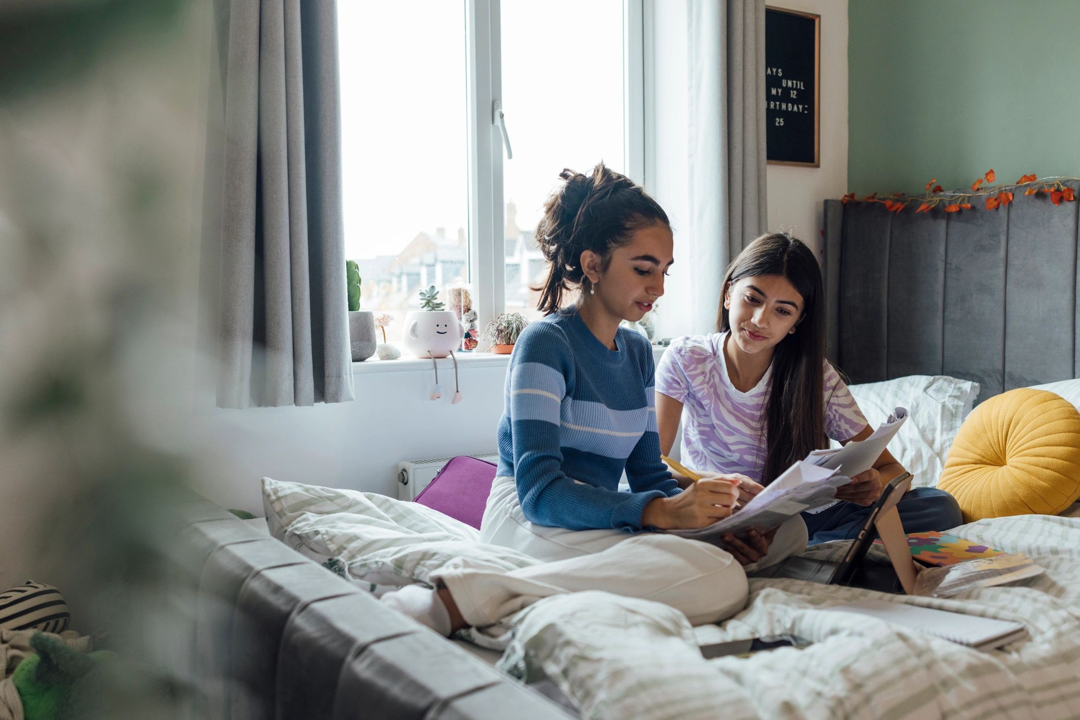 Student tutoring session at home